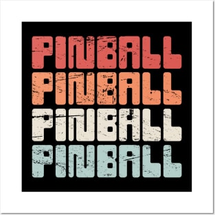 Vintage PINBALL Arcade Text Posters and Art